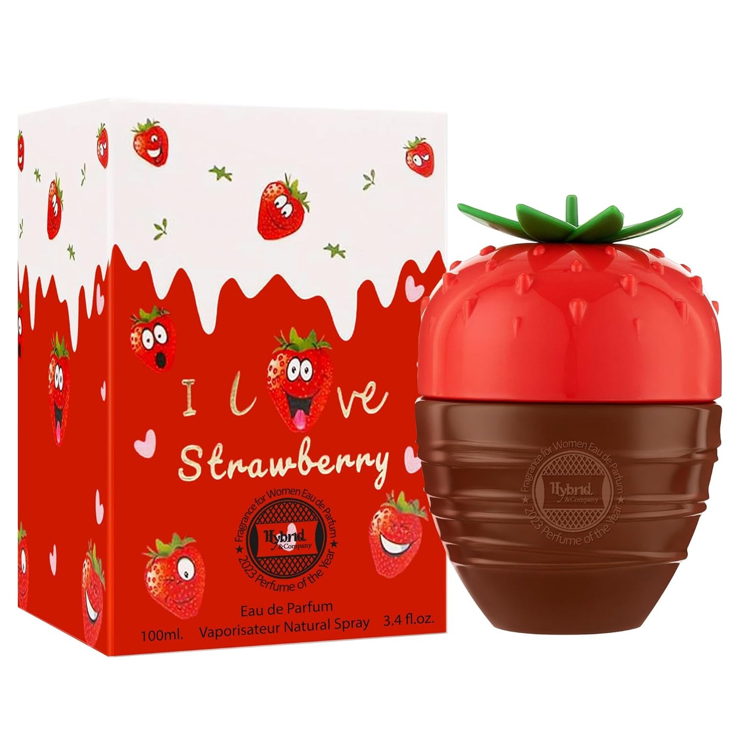 Hybrid & Company I Love Strawberry For Women Eau De Parfume Pour Femme Natural Spray 3.4FL.OZ