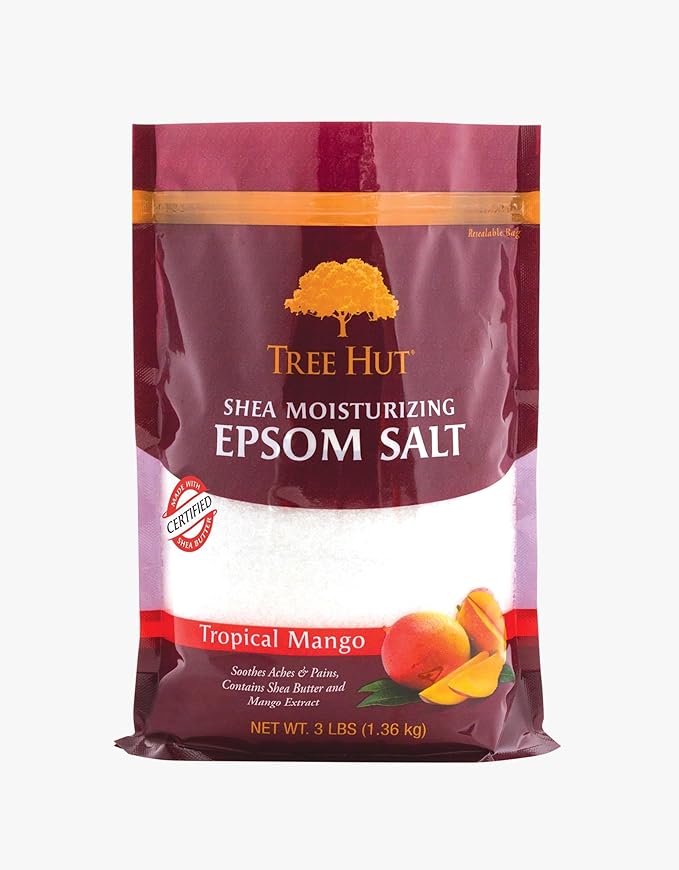Tree Hut Shea Moisturizing Epsom Salt Tropical Mango, Ultra Hydrating Epsom for Nourishing Essential Body Care, 3 Pound (Pack of 1)