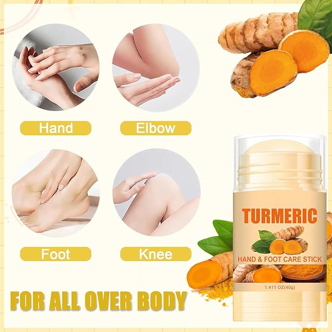 Turmeric & 60% Urea Foot Cream Set, Hydrating & Softening Hand and Foot Cream Balm Stick, Hand and Foot Cracked Heel Stick Moisturizer, Urea Cream 60 Percent for Feet Maximum Strength, 1.41 Oz Each