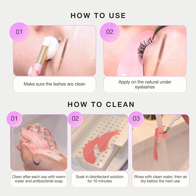 Curacoro Reusable Eye Pads, Silicone Under Eye Patches Lash Lift Cover Eyelash Extension | Soft Pads for Sensitive Skin during Eyelash Perm Lamination & Lash Extensions Remover (White, Style 3)