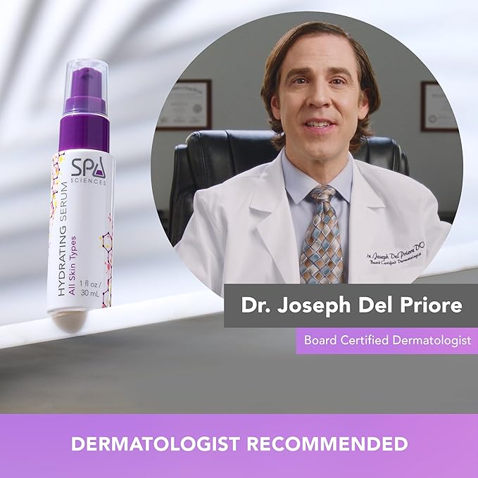 Spa Sciences - Hydrating Serum - Made in the USA - With Hyaluronic Acid, Ceramides, Plankton Extract - Moisturize, Replenish, Plump - Vegan - For All Skin Types - 1.1oz