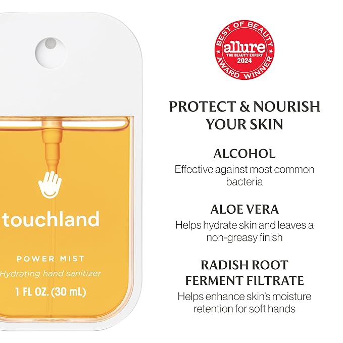 Touchland Power Mist Hydrating Hand Sanitizer Spray, TROPICAL Trio Set (Mango Passion, Beach Coco, Watermelon), 1 FL. OZ. Travel Size (Set of 3)