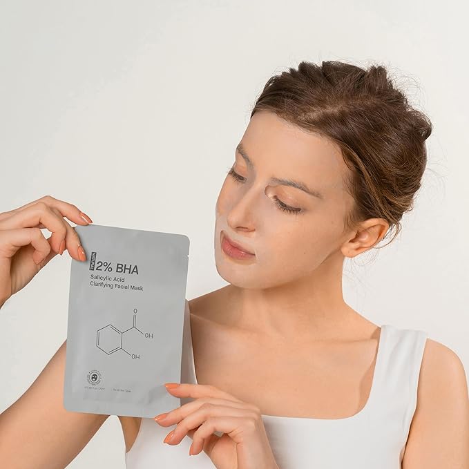 A TYPICAL Pore Refining Skin Care Fiber Face Mask Set Infused with 2% Salicylic Acid- Hydrating Facial Mask to Remove Acne, Unclog Pores, Moisturize Skin- Gentle Formula, Vegan, Cruelty-Free