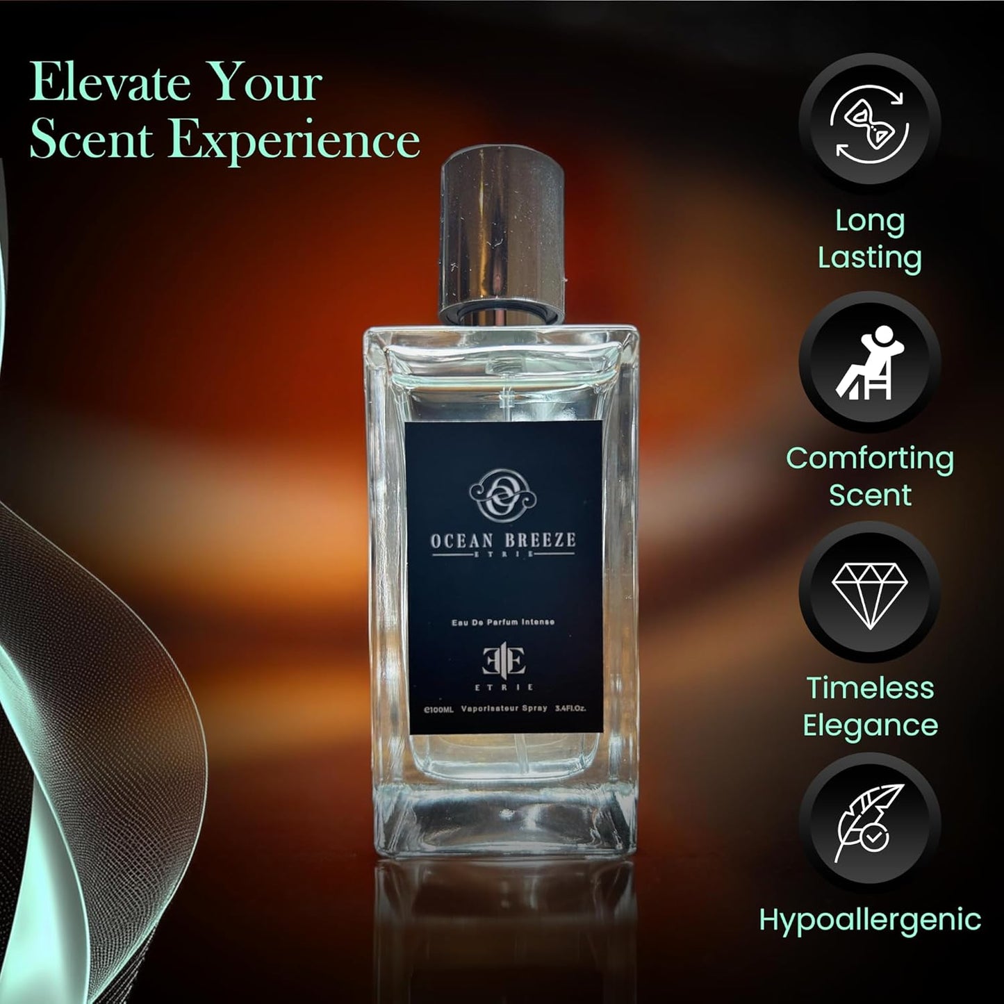 Ocean Breeze Cologne for Men - Fresh Citrusy, Pine-Like Aroma, Deep Earthy Undertones of Cedar, Sandalwood, and White Musk, Long-Lasting Men’s Fragrances – 100 ml