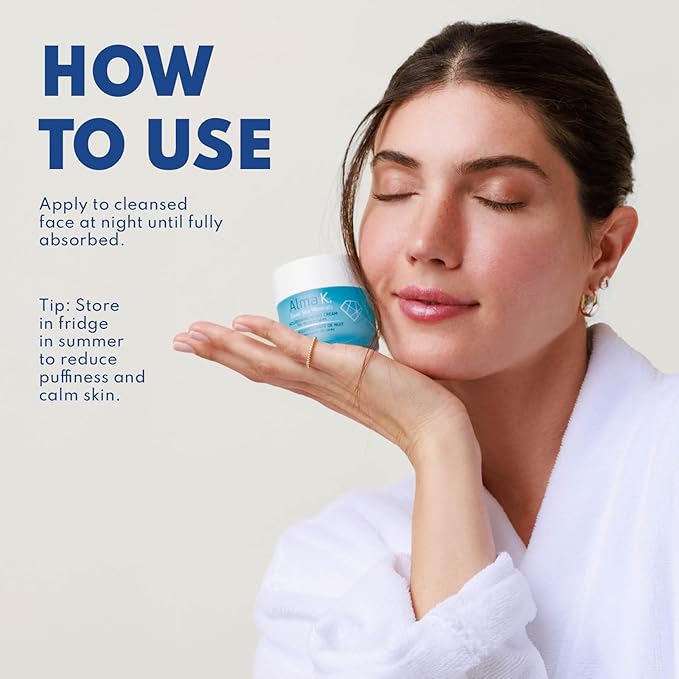 Alma K Nourishing Night Cream - Face Cream for All Skin Types - Facial Moisturizer with Dead Sea Minerals - Face Moisturizer for Women - 1.7 oz