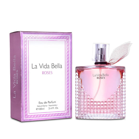 2PCS La Vida Bella Rose Perfume for Women Long Lasting Fragrance Eau de Parfum Floral & Sweet Women's Perfume Daily Used 3.4 Fluid Ounce(3 Pack)