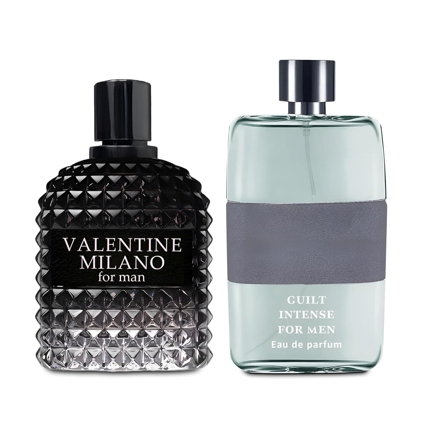 Valentine Milano/Guilt Intense 2PCS Eau De Toilette for Men-Fresh, Romantic Scent Perfume for Men 3.4 Fl Oz Each Mens Cologne For All Skin Daily Used