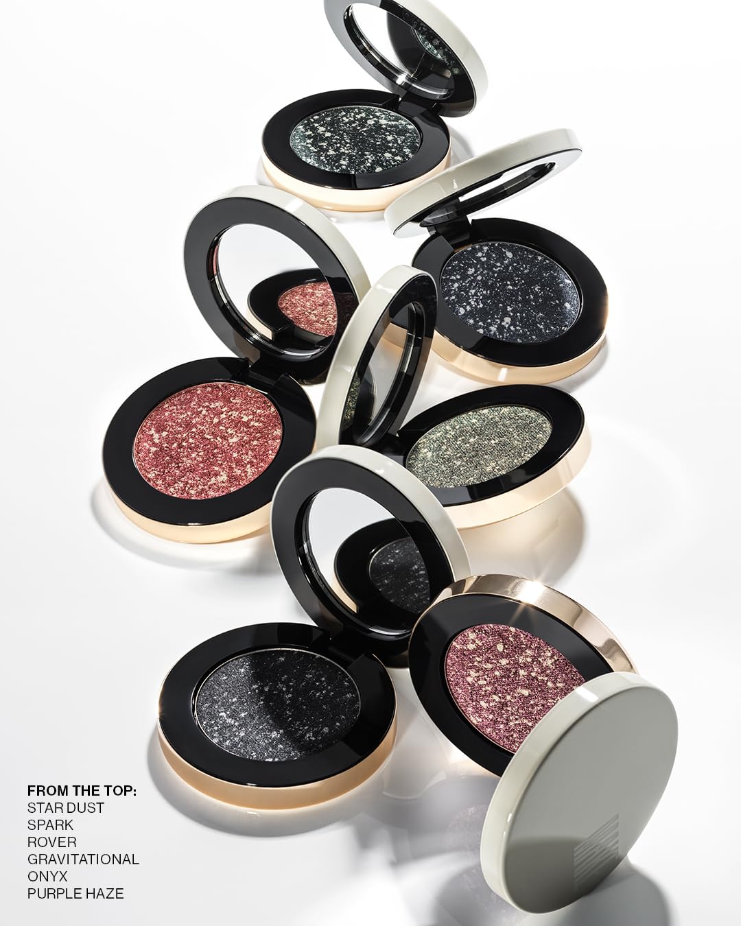 MAKE Beauty Multi-Chromatic Eye Shadow. Metal Reflecting Luminous Foil Finish Creamy, Buildable, Dimensional Long-wear, Crease-proof Powder Eyeshadow, Multichrome Shade - Glaze, Light Champagne