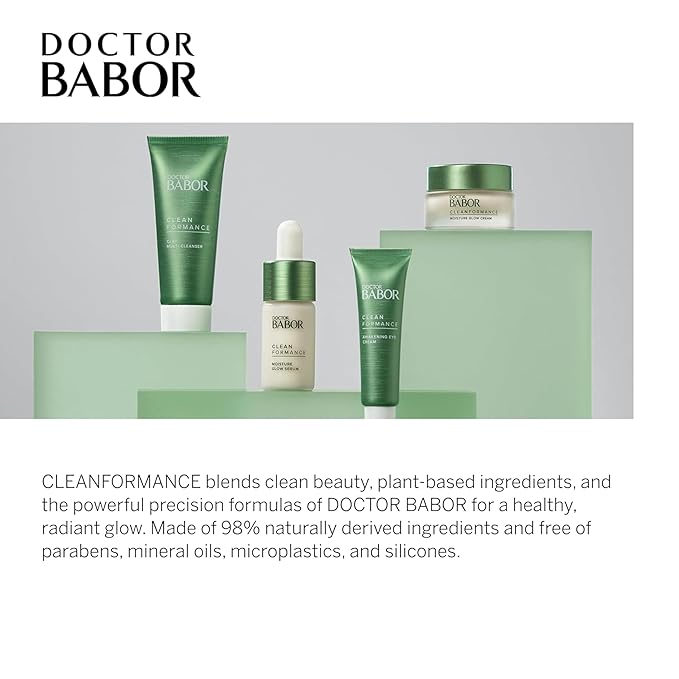 BABOR CLEANFORMANCE Moisture Glow Cream, Lightweight Daily Moisturizer with Light-Reflecting Pigments, Instant Glow and Hydration, Prebiotics & Probiotics Facial Cream, Radiant Even Complexion, 1.7 oz