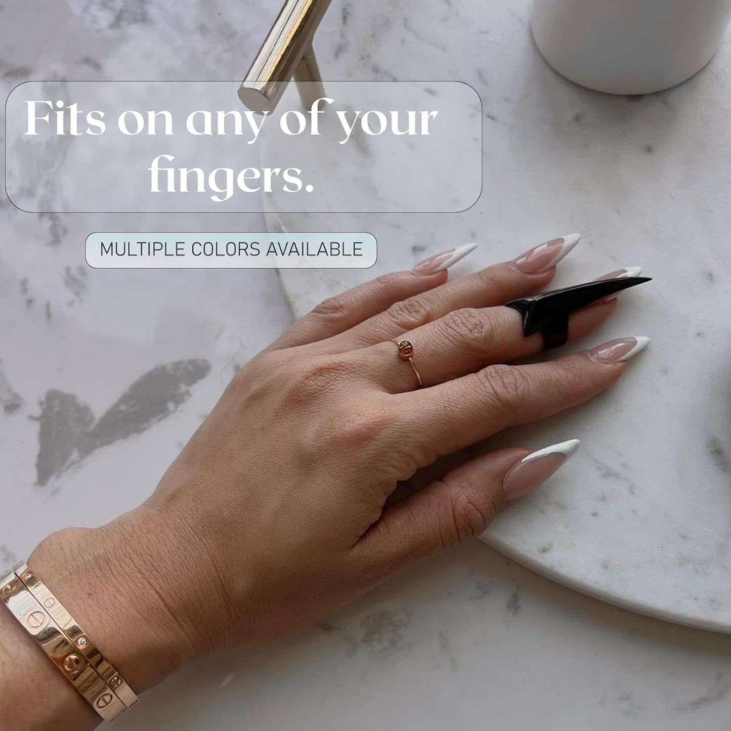 Quick Braid Aid Finger Parting Tool & Sectioning Rings Set- Stainless Steel Stitch Braiding Tools for Durable Dreadlocks Wig, Weaving & Installation of Human Hair Extensions Beader Tool (Gold,Multi)