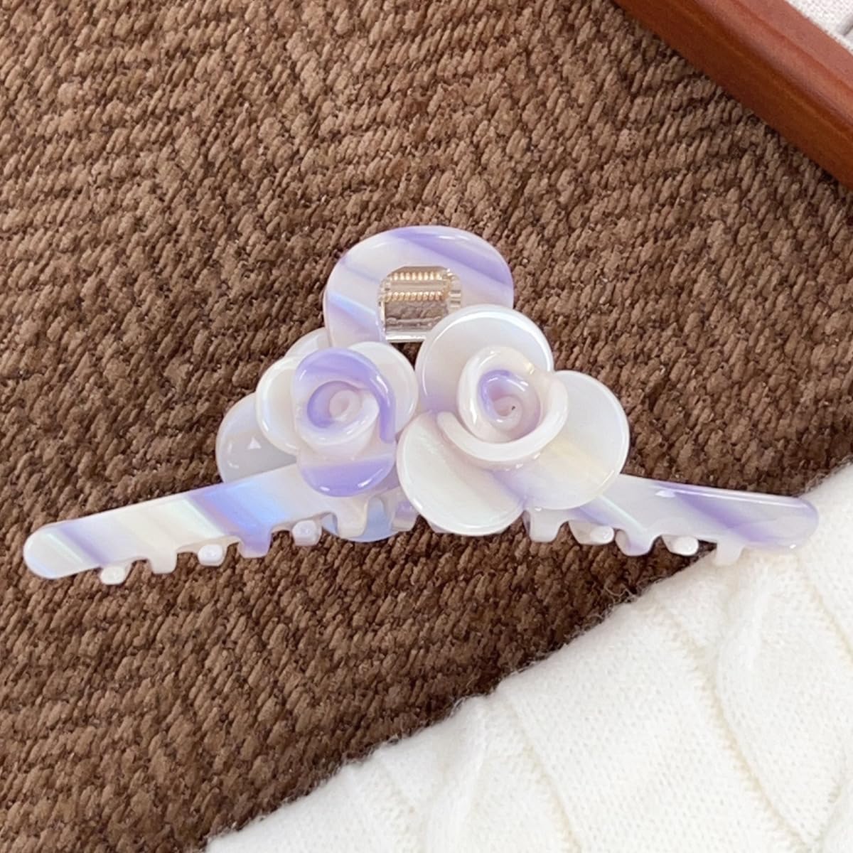 Premium Acetate Hair Clip for Women - Elegant Plant-Based Hair Claw with Secure Hold, Gentle on Hair (A-Grape Purple, 5.1 * 2.3 * 2.1inch)