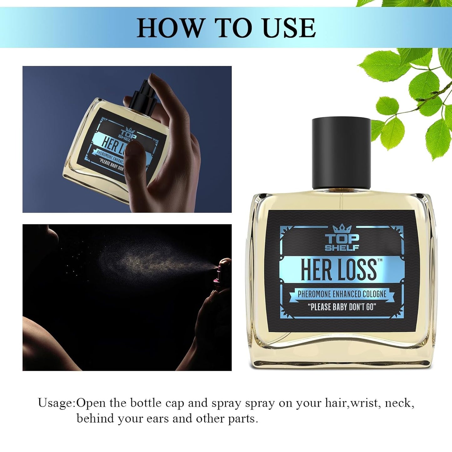 fugit Her Loss Cologne for Men, She lost menswear Colognes 1.7 Fl oz, Her Loss the pheromone Men's, Pheromone Perfume, Travel Set Valentine's Day Gift for Father, Boy Friend and Husband.