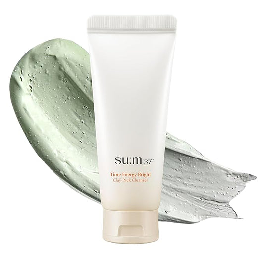 SU:M One Minute Clay Mask - Pore Cleanser & Hydrating 2-in-1 Korean Face Mask and Facial Cleanser for Blackheads, Exfoliation & Smooth Skin, 5.07 fl oz