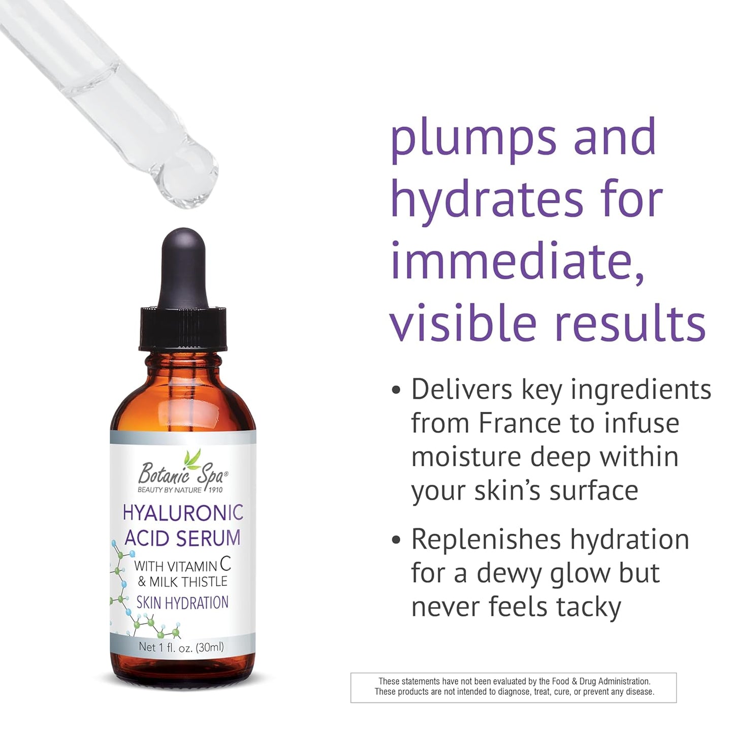 Hyaluronic Acid Serum with Vitamin C and Milk Thistle-Plumps and Hydrates,1 oz