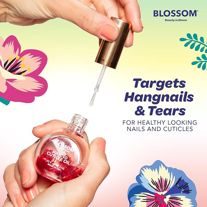 Blossom Cuticle Oil for Nails, Hydrating, Moisturizing, Scented Nail Oil Cuticle Care, Infused with Real Flowers, Made in USA, 0.92 fl. oz, Honeysuckle