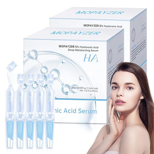 60 Pcs 5% Hyaluronic Acid Serum Ultra-Hydrating Vials, Hyaluronic Acid Tubes, Wake Nature Perfection Hyaluronic Serum, Single-Use Ultra-Hydrating Essence for Face