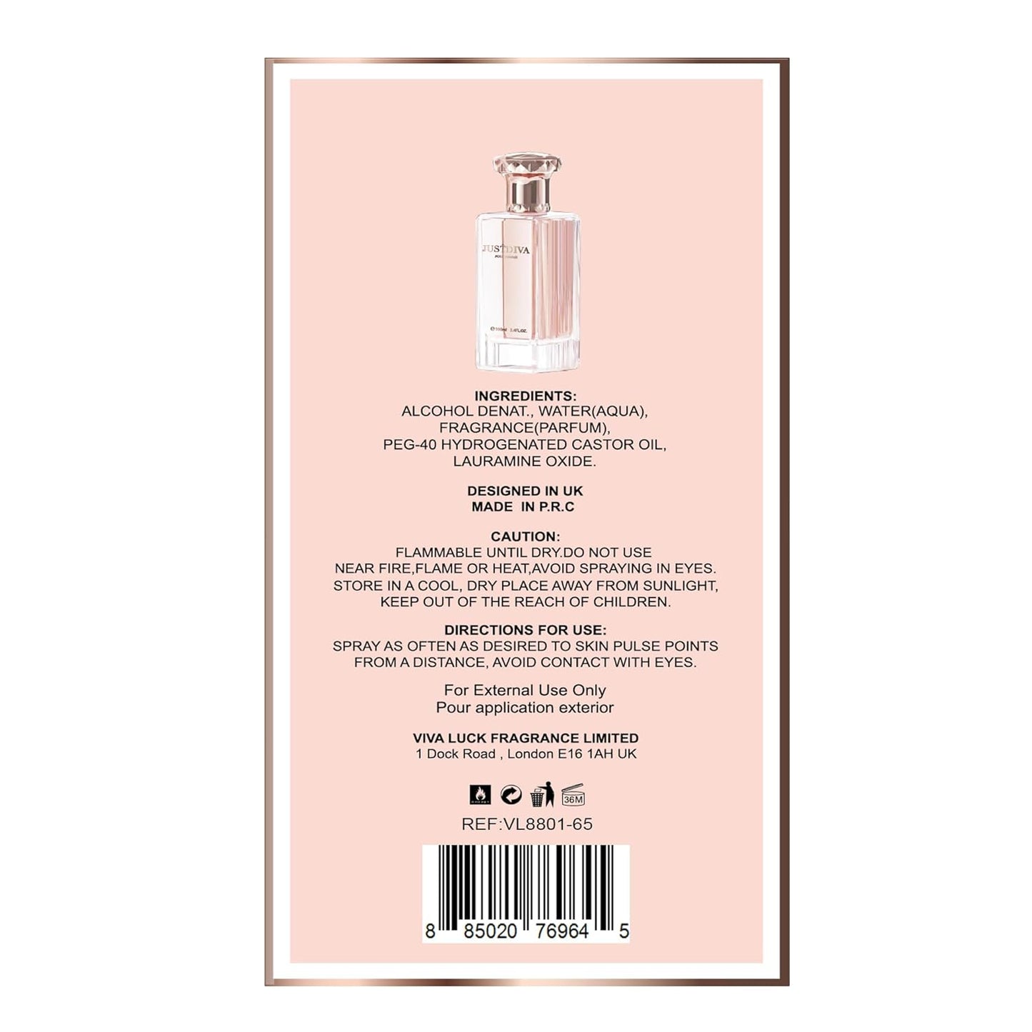 Hybrid & Company Women Justdiva Pour Femme Eau De Parfum Vaporisateur Natural Spray 3.4 Fl Oz