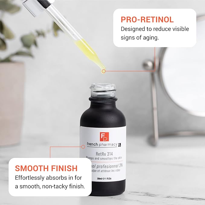 French Pharmacy RetRx 314 Professional Retinol Serum - Skin Renewing Facial Retinol - Anti-Aging Womens Face Serum - Increase Elasticity, Plumpness & Brightness - Pro-Retinol for All Skin Types - 1oz