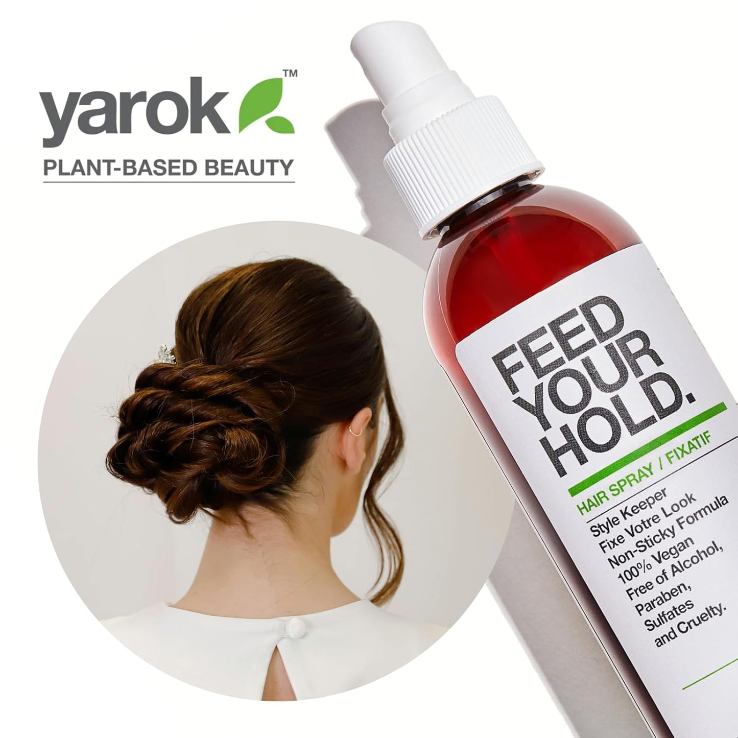 Yarok - Feed Your Hold Hair Spray - Style, Volumize & Moisturize - Natural Medium Hold Hair Spray - Non-Sticky, Aerosol Free Formula - 100% Vegan - Gluten, Sulfate, Paraben & Cruelty Free - 8oz