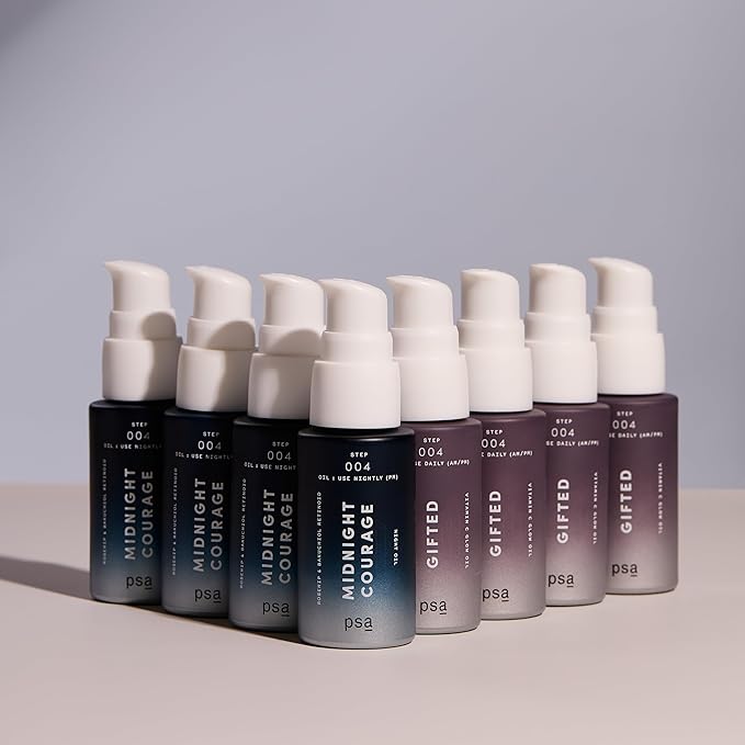 PSA - MIDNIGHT COURAGE Rosehip & Bakuchiol Retinoid Night Oil | Baobab, Pomegranate, & Sunflower Oils | Suitable for All Skin Types (15 mL | 0.5 oz)