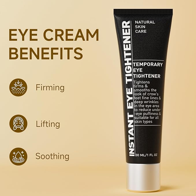 Instant Eye Tightener, Under Eye Bags and Wrinkles Filler, Temporary Instant Visibly Reduces Wrinkles Dark Circles Fine Lines Tightening and Lifting Cream for Women Men, 30ml
