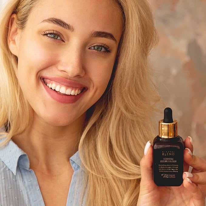 Vitamin C Serum for Face with Hyaluronic Acid & Rose Hips oil - Natural & Organic Anti Aging facial serum, Mineral Blend by Premier Dead Sea 1.7 Fl.Oz