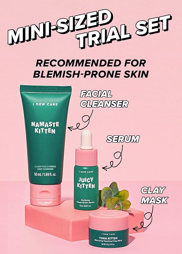 I Dew Care Heartleaf Skincare Set - Kitten My Balance On + Sheet Mask Pack - Let's Do This Sheet, (5 ea) Bundle