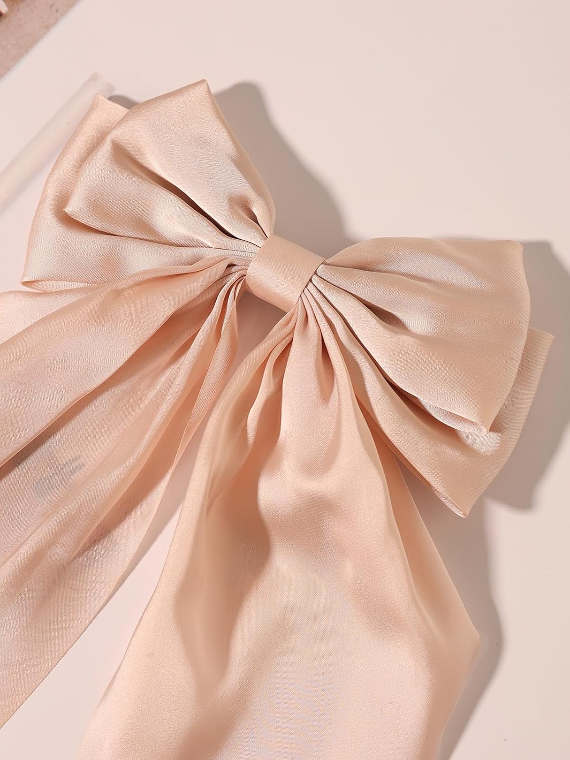 Furling Pompoms Hair Accessories: Large Satin Bow Clips with Long Tails and Alligator Clips for Women and Girls, 9pcs Colorful Bows