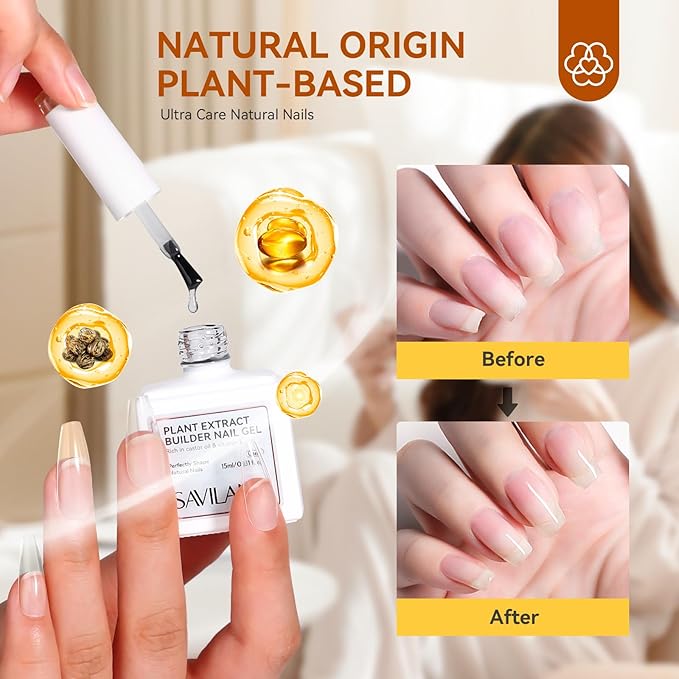 SAVILAND Cuticle Remover and Cuticle Oil Kit – Castor Oil & Vitamin E Clear Builder Nail Gel Cuticle Remover Liquid & 1.01 oz Cuticle Oil Cuticle Trimmer for Cuticle Softener & Moisturize