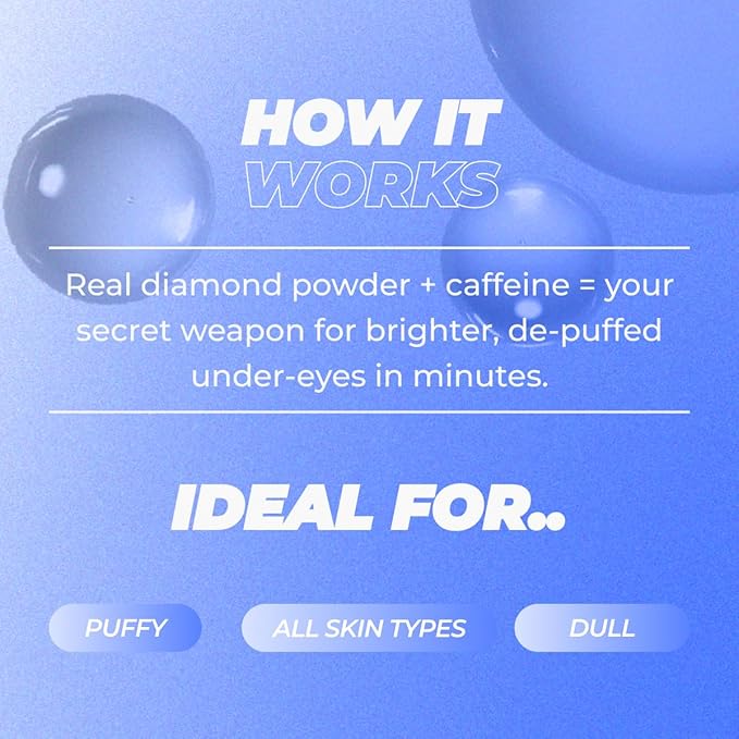 Vitamasques Diamond Eye Pads 3-Pack - Soothing and Rejuvenating Eye Patches Korean Skin Care Reduce Fine Lines, Puffiness & Dark Circles