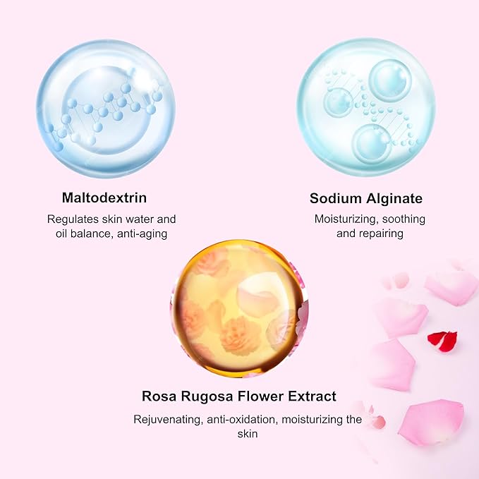 Jelly Mask for Facial Professional - Bulgarian Rose Smooth Face Mask Skin Care, Hydrated Nourished Jelly Mask Powder, Gel Peel Off Mask for DIY Spa Salon, 17.6Fl Oz