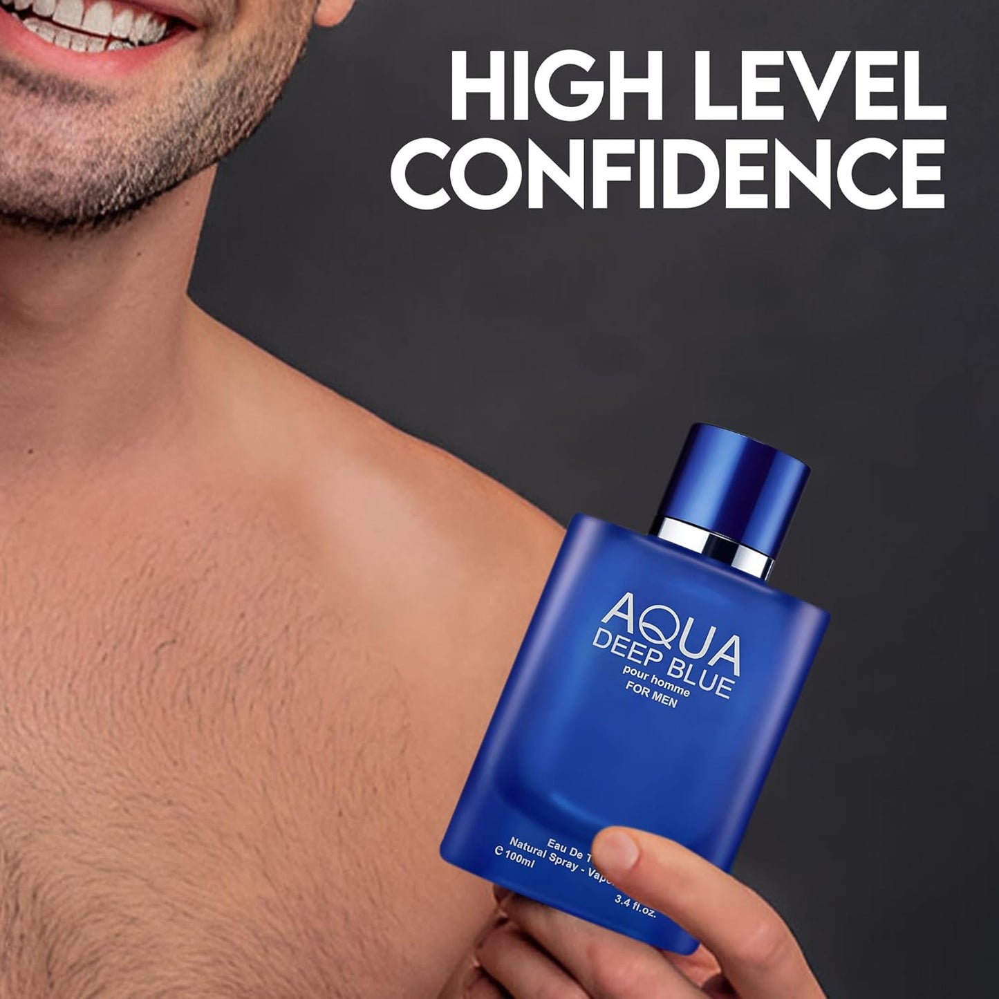 Aqua Deep Blue Cologne for Men Natural Spray Perfume Classic Scent Wonderful Father's Day Gift Eau De Toilette for Daily Use 3.4 Fluid Ounce
