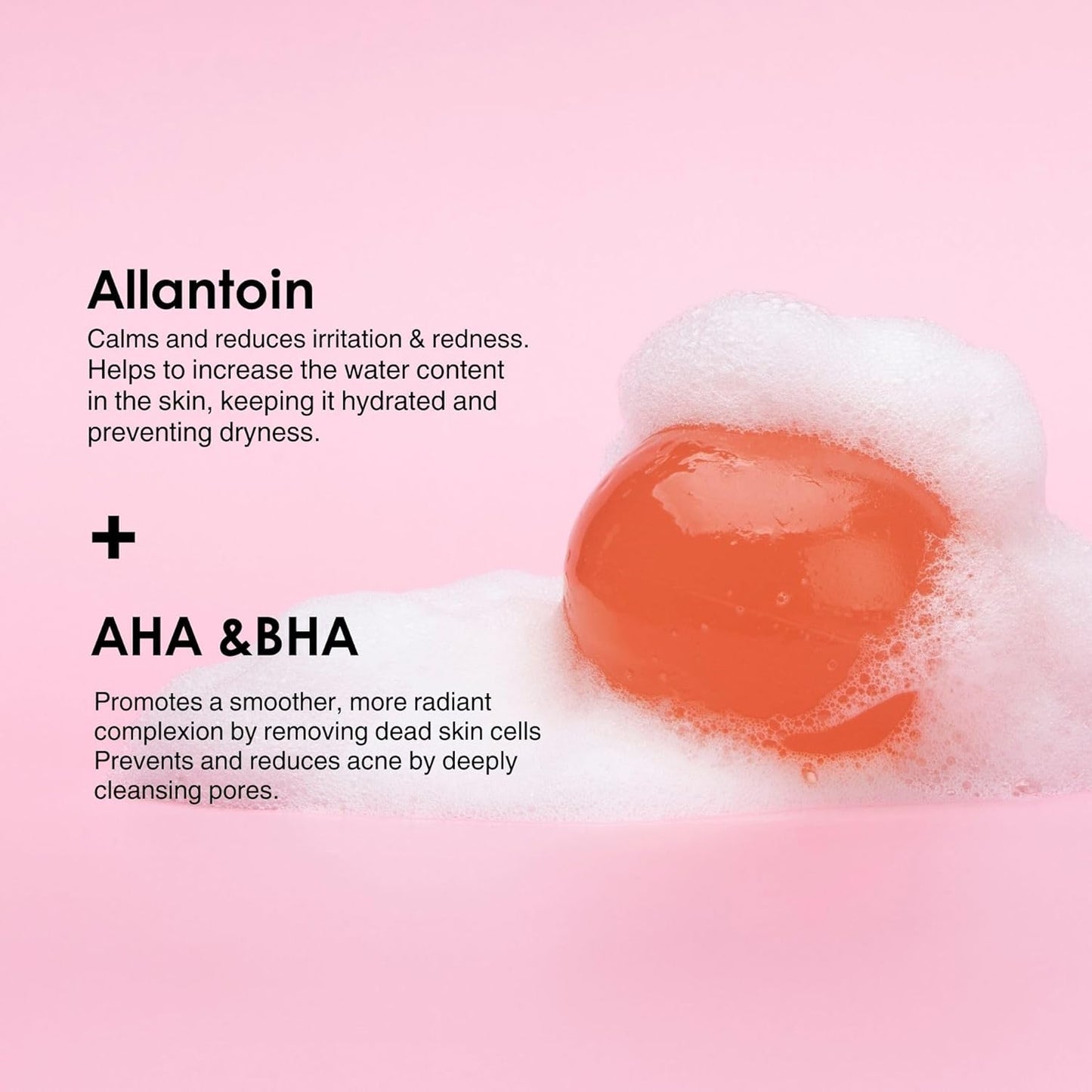 Naisture Be Bare Jelly Ball Cleanser, Daily Face Wash Korean Skin Care Cleanser Ball for Dry Skin with Allantoin for Protection, AHA &BHA for Exfoliation and Hydration- Peachy Pink (1.41oz)