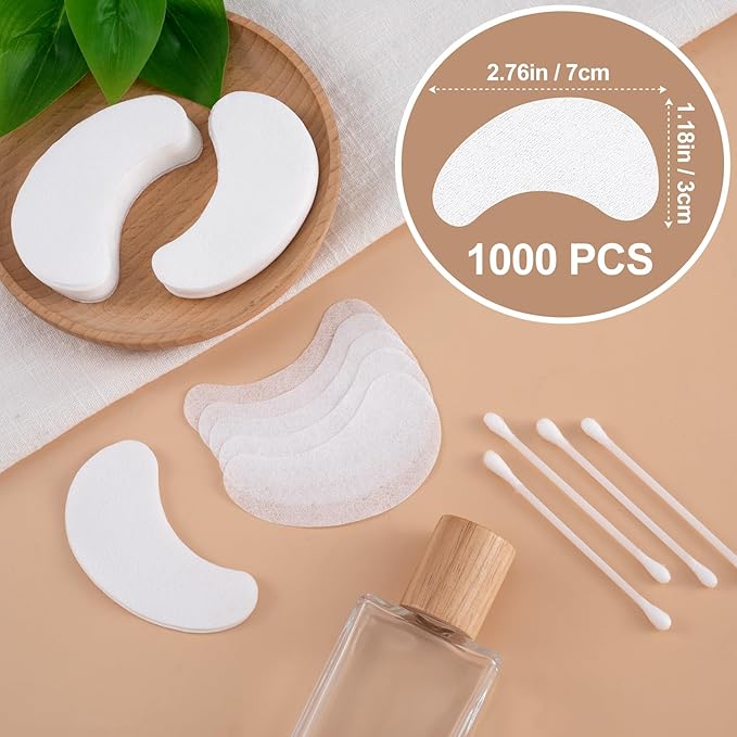 Joez Wonderful 1000pcs Disposable Eye Mask Paper Patches, Non Woven Eye Care Patches, Cotton Paper Facial Eye Pads Spa, DIY Clear Eye Mask Paper Beauty Sheets for Makeup Removal