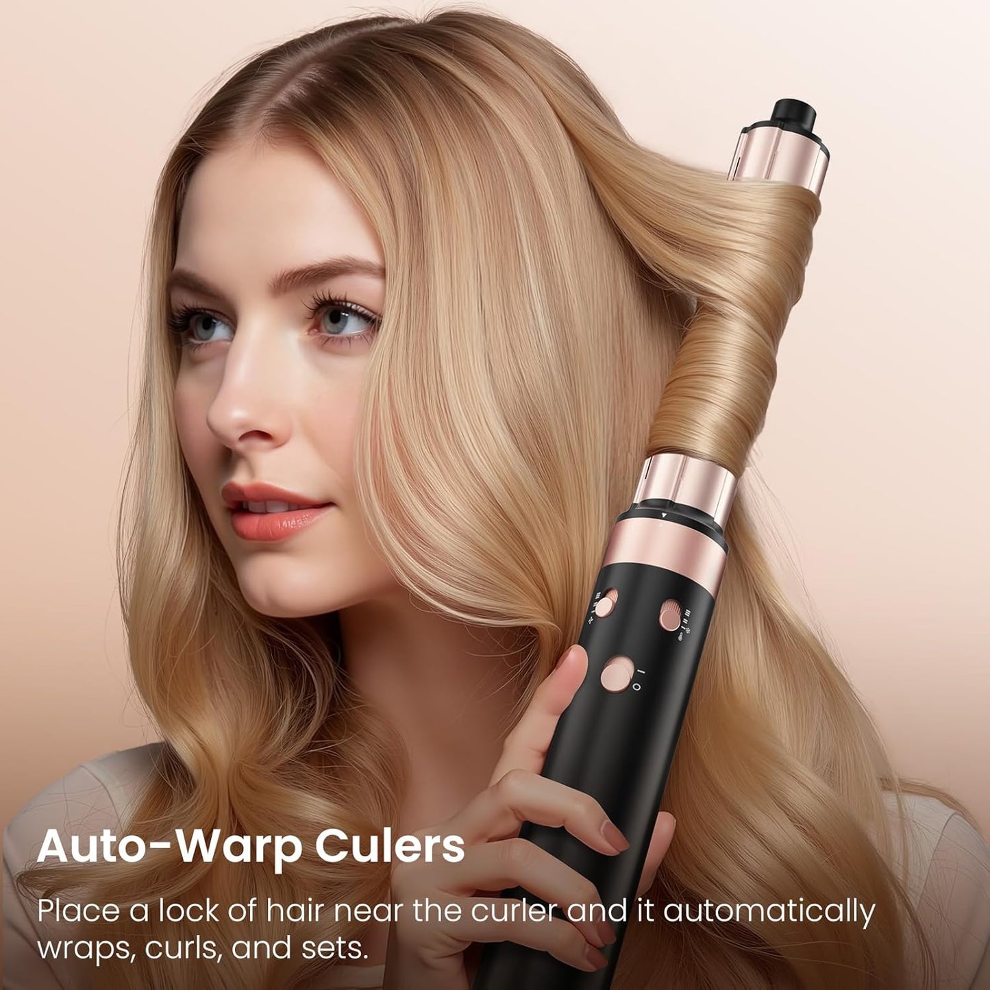Dual Voltage 3 in 1 Hot Hair Styler – High-Speed Hair Dryer with Air Wrap for Women with Extra Long Barrel Air Styler, European Hair Tools Styling, Fast Drying and Quick Styling, Travel Case