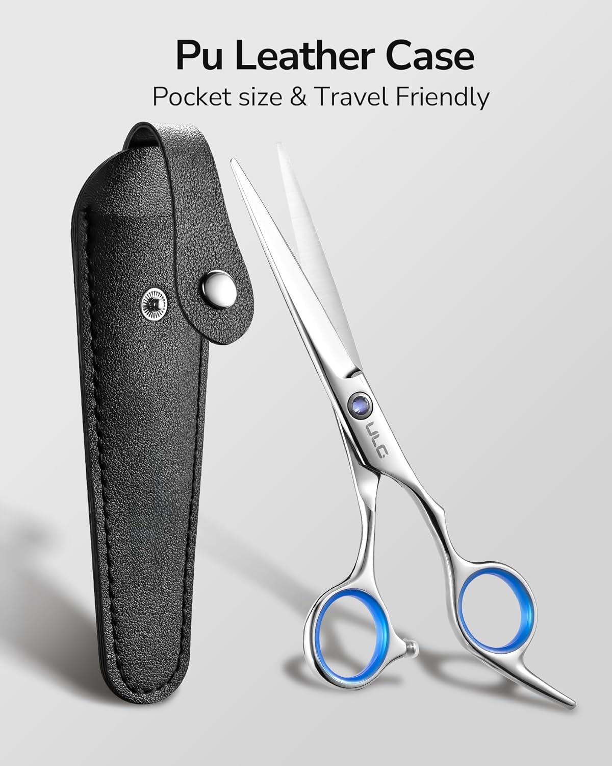 ULG Hair Cutting Scissors, Professional Hair Scissors 6.5 inch Right-Hand Razor Edge Barber Shears with Leather Case Salon Hair Cutting Shears Made of Japanese Stainless Steel, Hand Sharpened