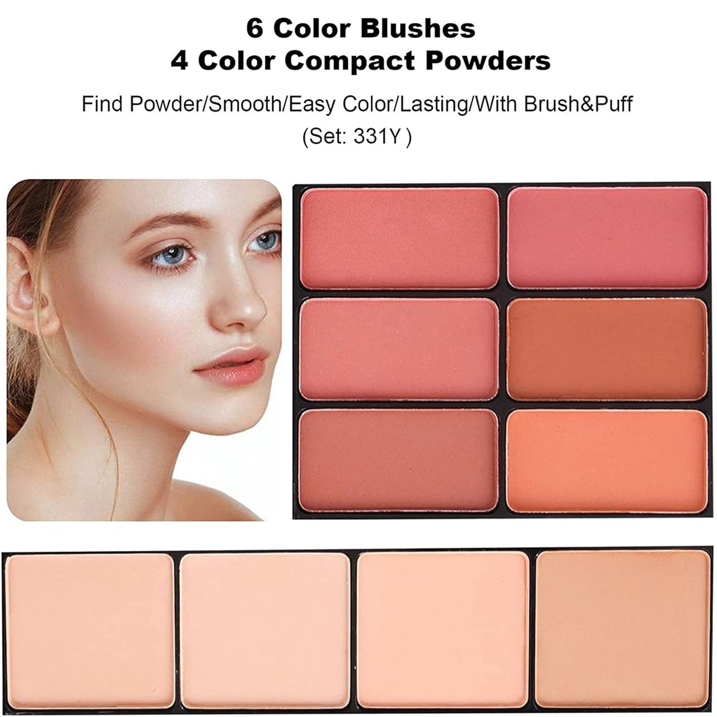 MISS ROSE M 58 Color Professional Makeup Kit, makeup pallet,All In One Makeup Set for Women Girls Beginner,Include Eyeshadow Facial Blusher Eyebrow Powder Face Concealer Powder Eyeliner Pencil and a Mirror(331Y)