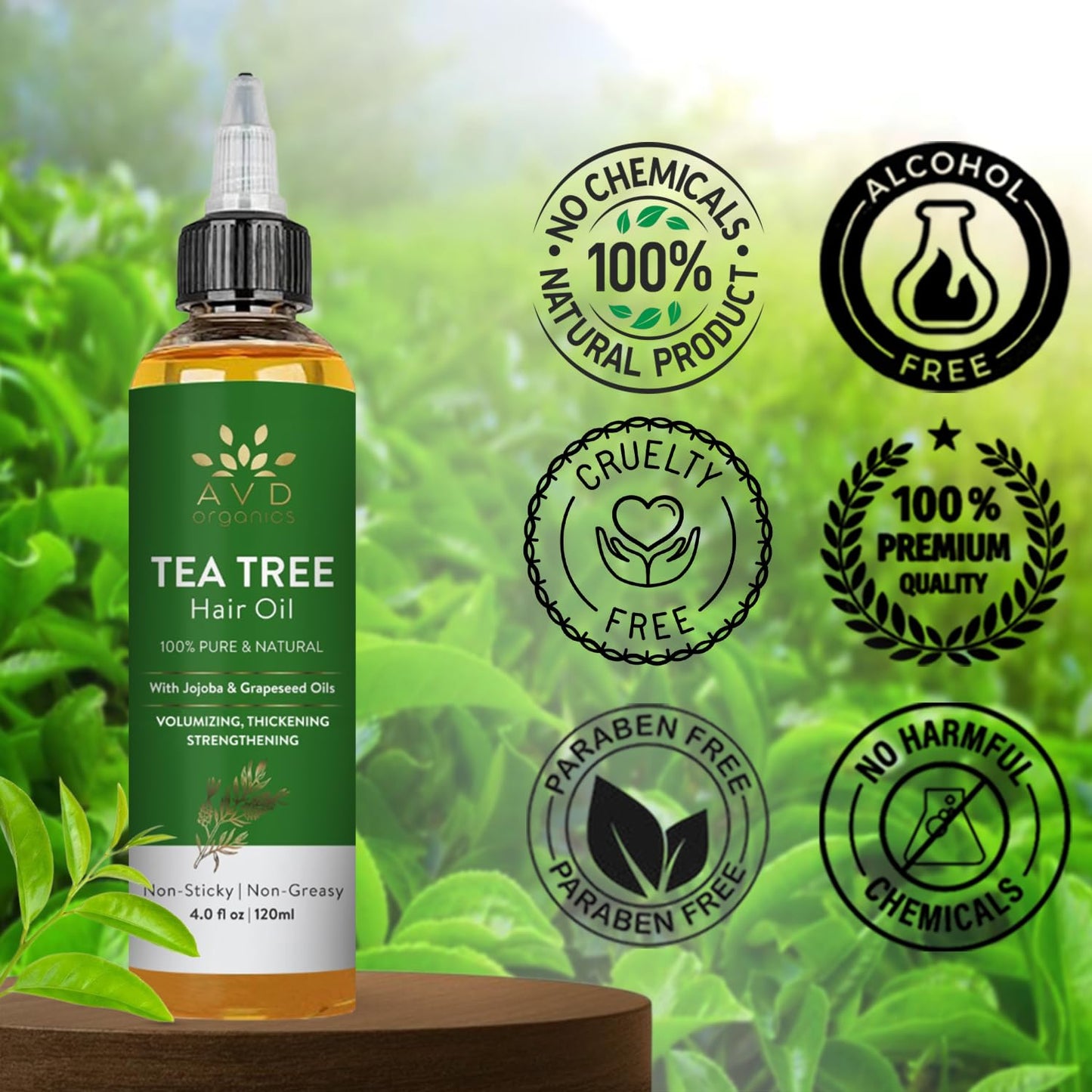 Tea Tree Oil for Hair 4.05 fl oz | With Jojoba & Grapeseed Oils | Soothes Itchy Scalp & Fights Dandruff | Moisturize Skin Strengthen Hair | Ideal for Both Men and Women | 4.05 fl oz