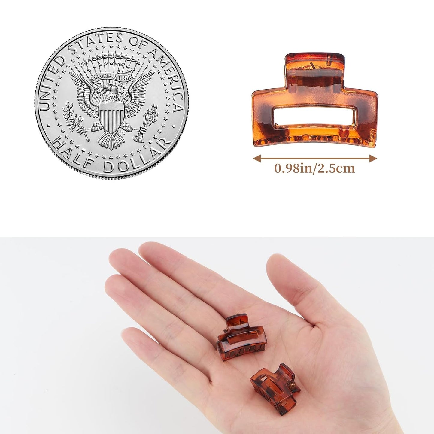 Small Hair Clips for Girls 16PCS 0.98" Black & Brown Plastic Mini Claw Clips for Women Non Slip Bangs Pins for Thin/Thick Hair(16PCS-Style 4)