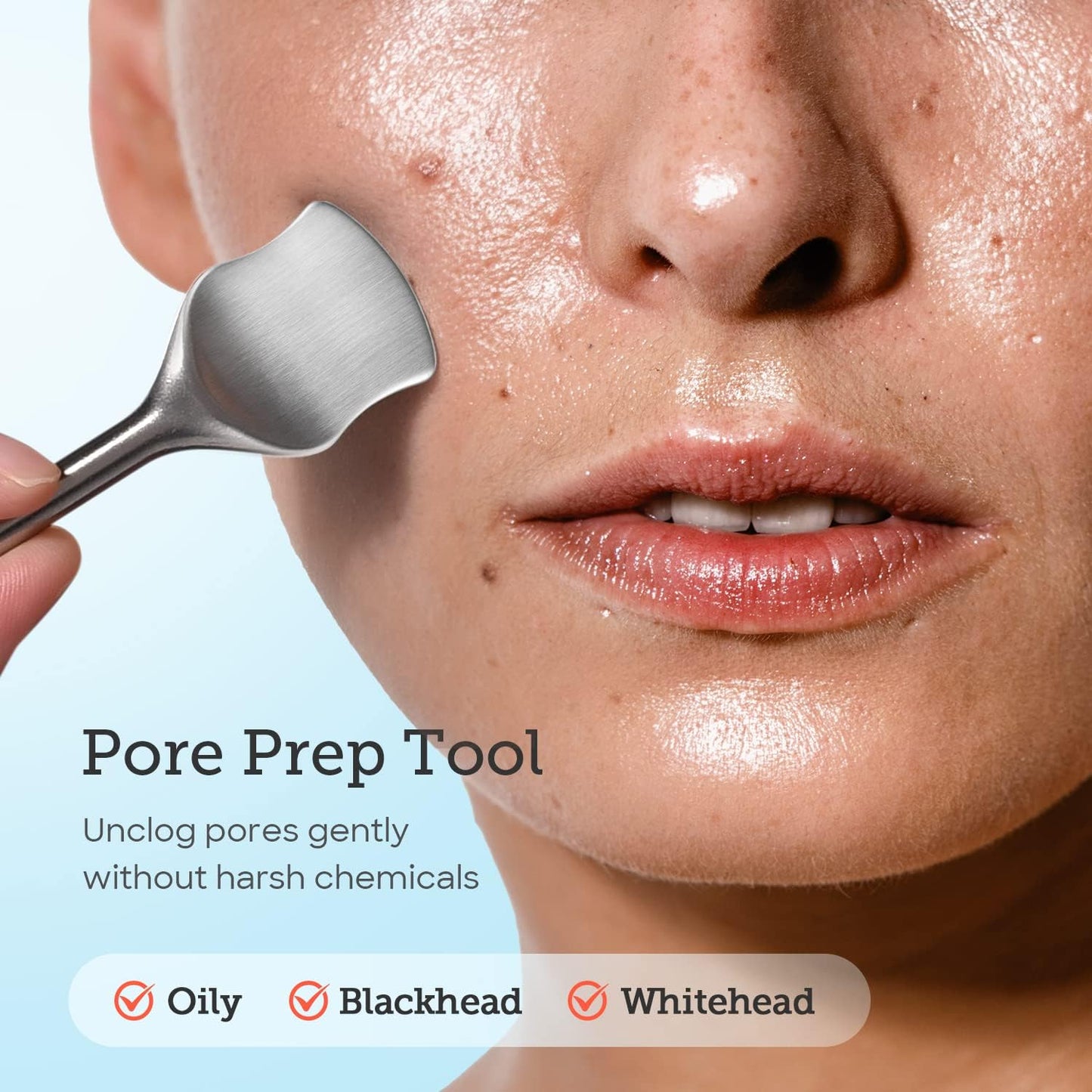 LitBear Pore Prep Tool, Blackhead Remover Pimple Popper Tool Kit, Stainless Steel Blackhead Extractions Tool for Acne, Whitehead Popping, Blemish, Comedone, Black