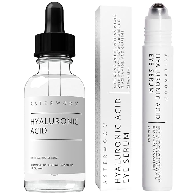 Asterwood Hyaluronic Acid Serum (1 oz) + Hyaluronic Acid Eye Serum
