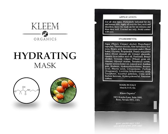 Kleem Organics Facial Face Masks: Anti Aging Face Mask | Moisturizing & Detox Face Mask | Nourishing & Soothing Face Mask. 3 Pack