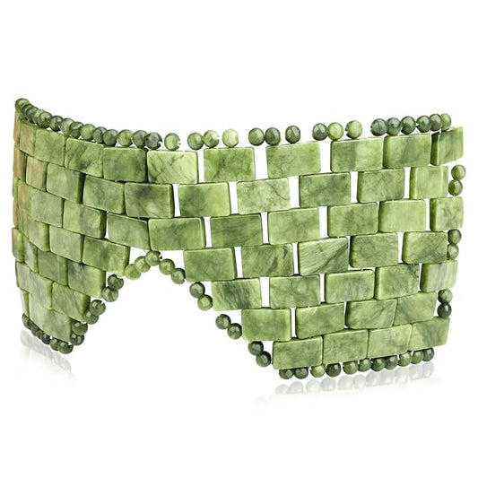gemshan Jade Eye Mask Natural Green Jade Facial Maks for Relive Eliminate Puffiness