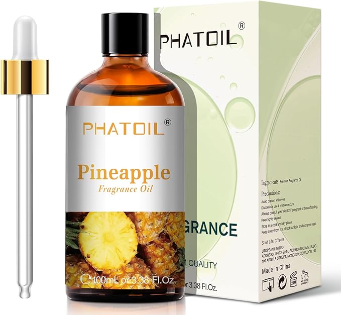 3.38FL.OZ Pineapple Fragrance Oils for Aromatherapy, Essential Oils for Diffusers for Home, Perfect for Diffuser, Yoga, Skin Care, DIY Candle and Soap Making - 100ml