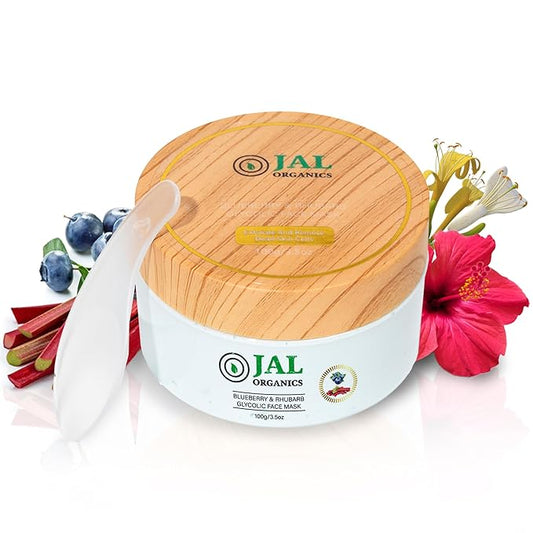 Blueberry & Rhubarb Hydrating Korean Clay Face Mask Skin Care with Hyaluronic Acid, Glycolic Acid, Exfoliate Gentle Moisturizing Pore Mask for Spa, Beauty, Anti Aging, Acne - For All Skin Types