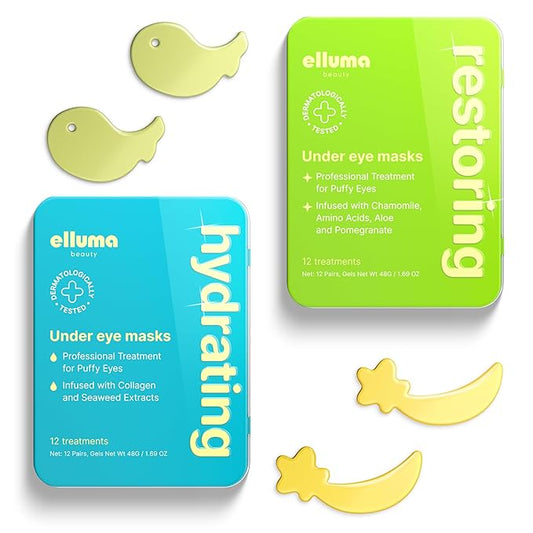 Under Eye Patches – 24 Hydrogel Pads, Hydrating & Restoring Sets with Seaweed and Chamomile