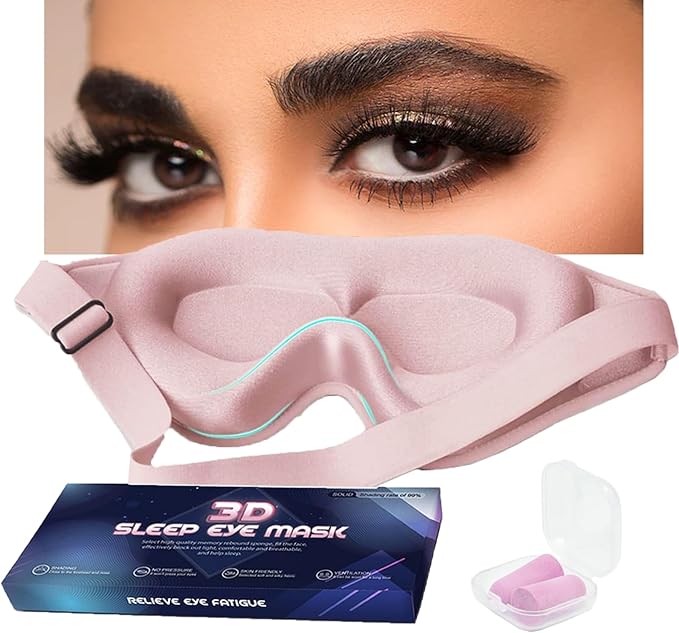 Eye Mask for Lash Extensions, Sleeping Mask for Women, 3D Contoured Eyelash Sleeping Mask for Extensions, Eye Covers for Sleeping for Travel, Airplane, Meditation