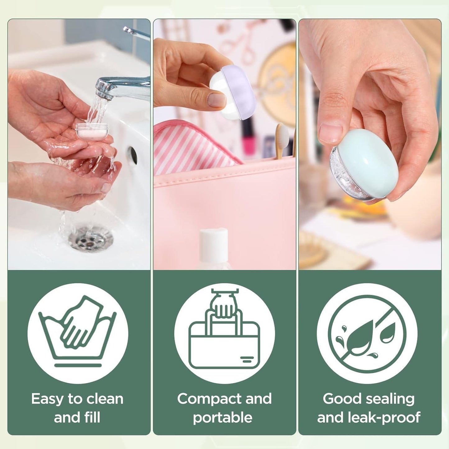 RONRONS 10 Pieces 20ml Travel Jars for Creams Leak Proof Mini Travel Containers with Lids Small Jar for Lip Balm Toiletries Cosmetic Makeup Bottles with Labels Plastic