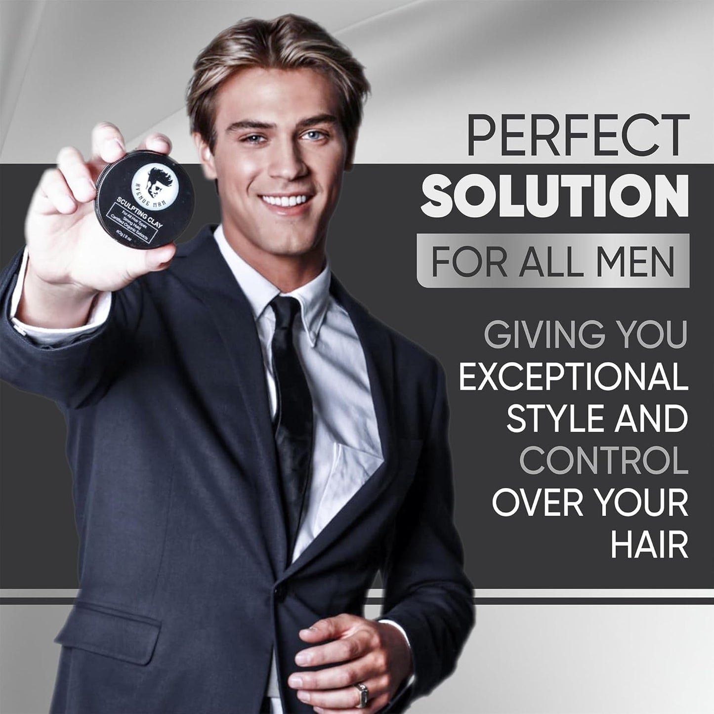 Avenue Man Hair Clay for Men - Matte Finish Sculpting Wax - Strong Hold, Maximum Definition and Textured Control - For All Hair Types - Infused with Beeswax, Kaolin Clay and Argan Oil - 3.0oz/90g