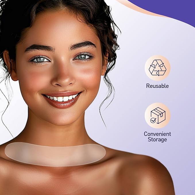 Neck Silicone Wrinkle Patches Reusable for Wrinkles Treatment, Anti Aging Wrinkle Pads Overnight, 2 Patches